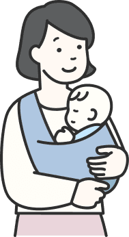 赤ちゃんを抱っこする女性のイラスト